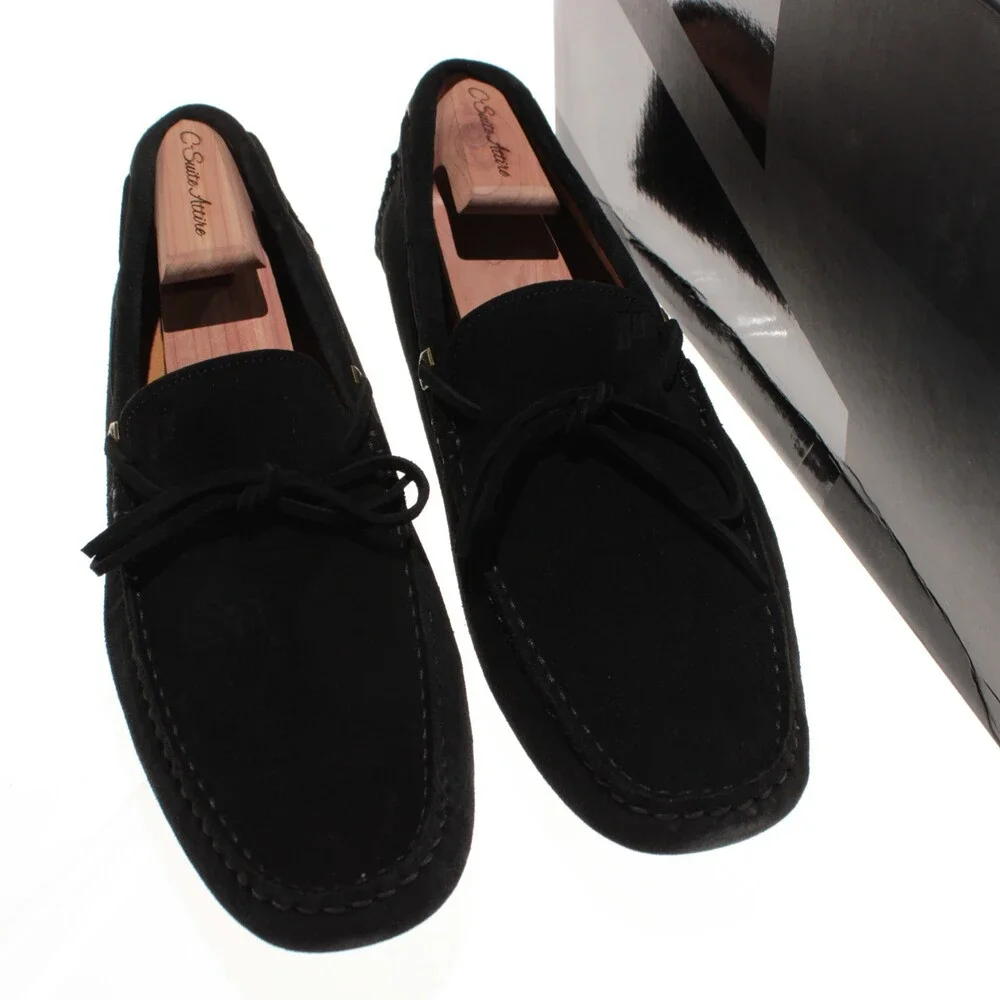 Piloti NWB Atlas Slip On Mocassins Size 9 US in Black Suede Made in Portugal